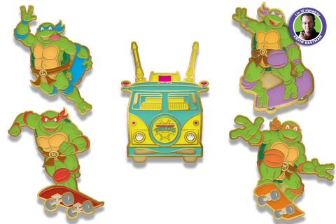 Pre-Order Ninja Turtles Skates Limited Edition 5 Pin Set – 1 in 10 Signed by Kevin Eastman