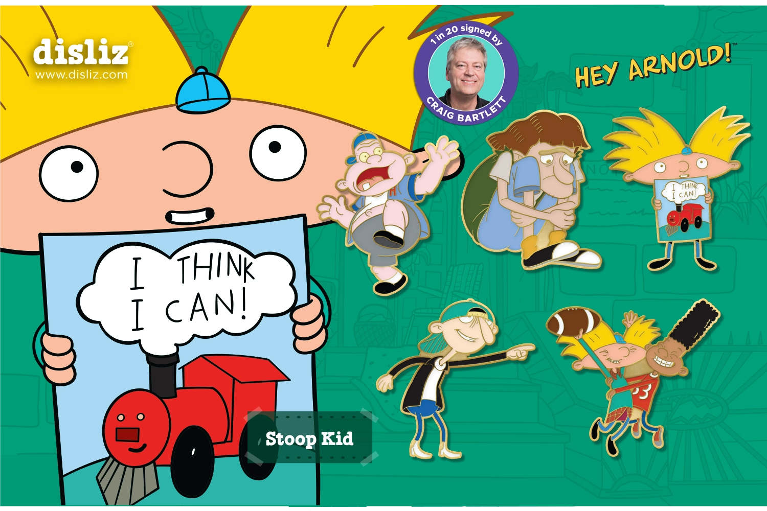 Hey Arnold! Stoop Kid Mystery Pin Set | 1 in 20 Signed by Craig Bartle ...